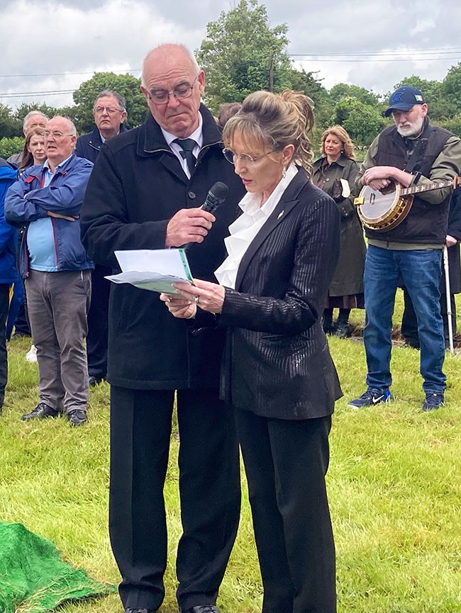 Martina Anderson gives the funeral oration for Ella's funeral